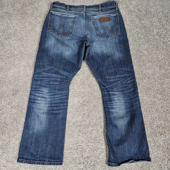 Wrangler Retro Jeans Mens 34X28 (Tag 36X30) Blue Relaxed Boot Cowboy Western - Picture 2 of 10